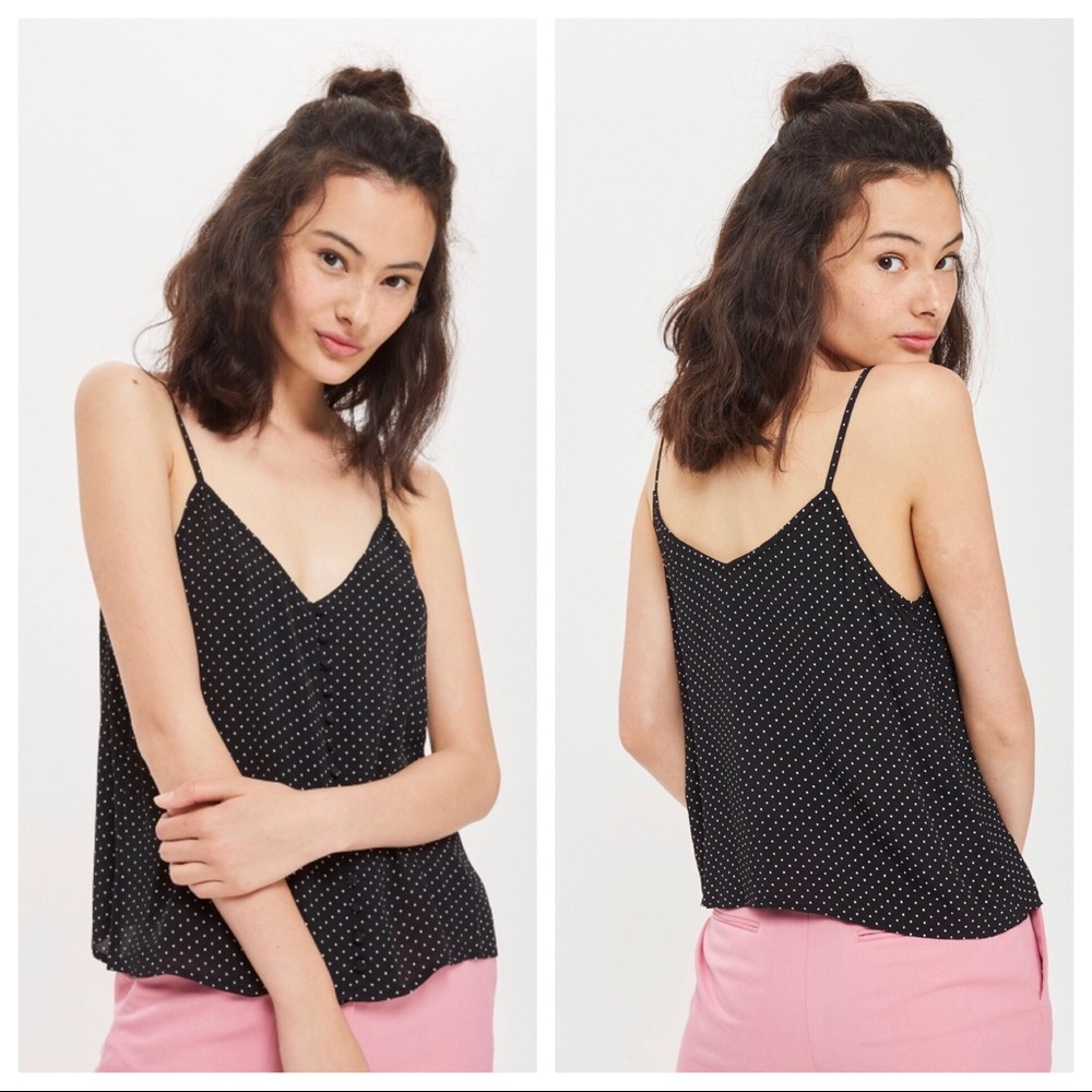 Topshop Pinspot Print Button Camisole Top